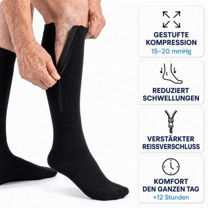 Kompressionsstrümpfe mit Reißverschluss