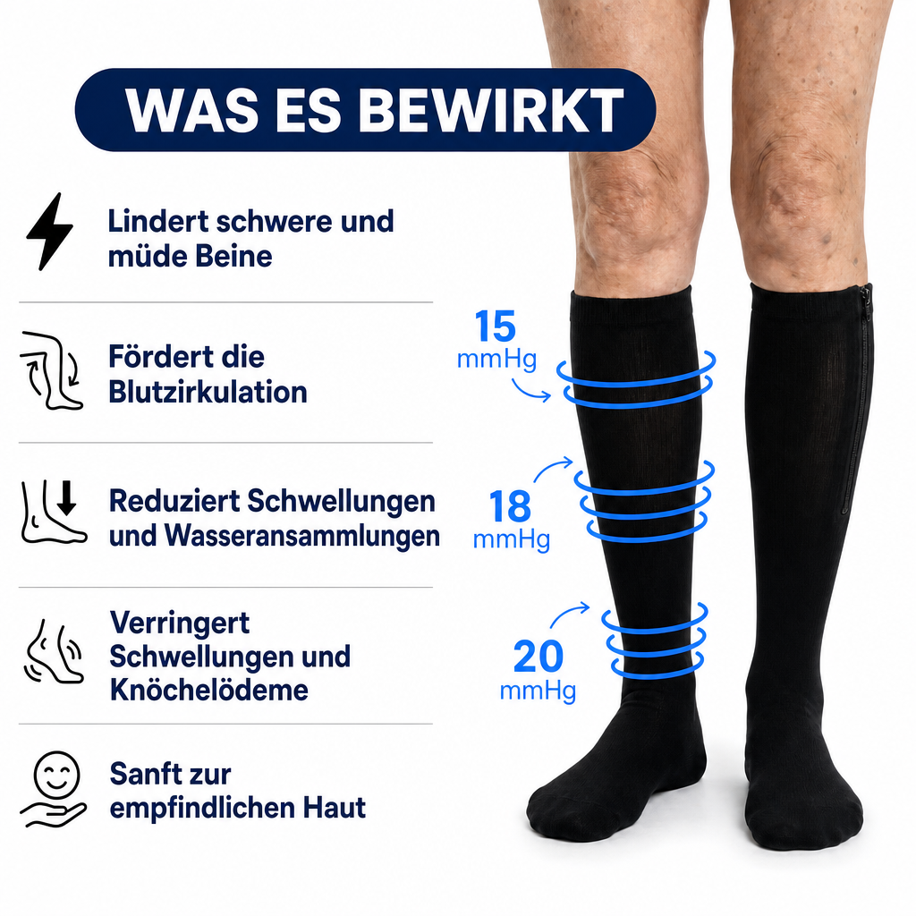 Kompressionsstrümpfe mit Reißverschluss